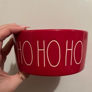 Rae Dunn Ho Ho Ho Christmas dog or cat bowl/candle base.